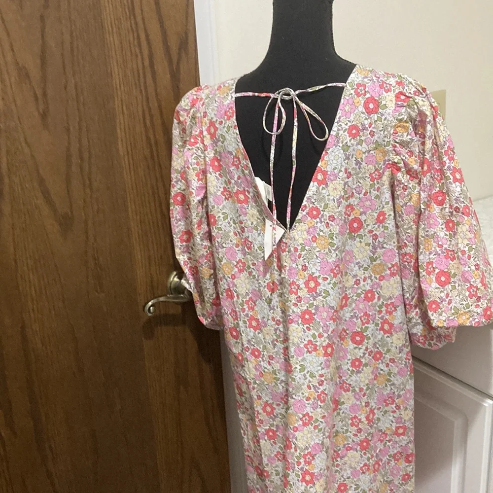 New H&M floral balloon sleeve cotton maxi dress - Picture 11 of 11